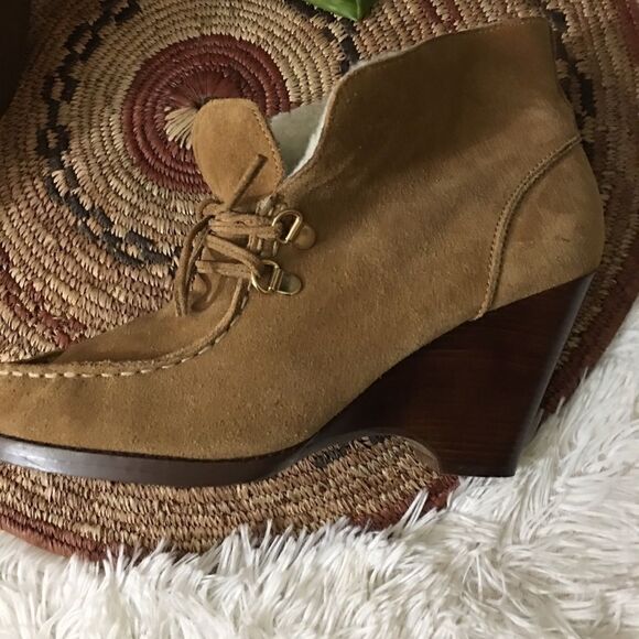 Michael Kors Leather Suede Moccasin wedge Booties - Picture 10 of 16